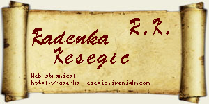 Radenka Kesegić vizit kartica